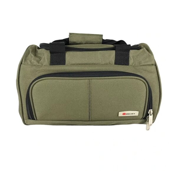 Delsey Unisex Green Black Designed In USA Double Handle Outer Pocket Duffle Bag